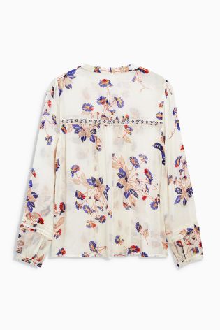 Ditsy Pleated Blouse